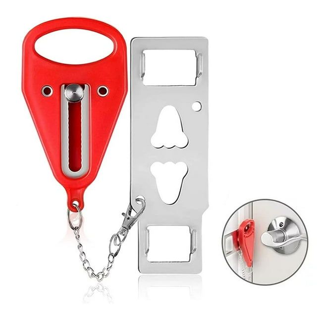 Upgrade Portable Door Lock,Hotel Door Lock Latch for Travel,Security Door Lock for Additional Safety and Privacy,Home Security Defender,Extra Lock for Traveling Home Bedroom Hotel Apartment College