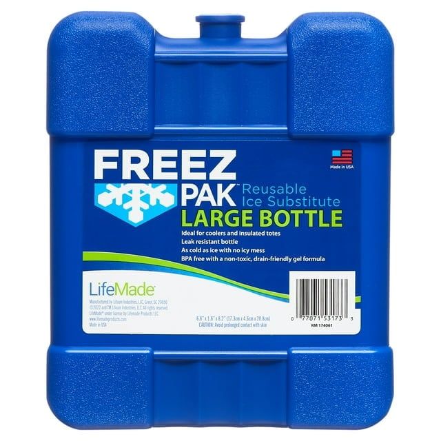 Freez Pak Large Ice Pack Reusable Ice Substitute Hard Shell Blue, 2.4lbs