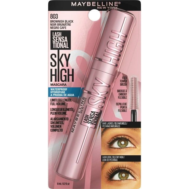 Maybelline Lash Sensational Sky High Waterproof Mascara Makeup, Brownish Black, 0.2 fl oz