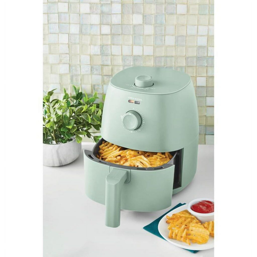 Mainstays 2.2 qt Air Fryer, Sage Green - Automatic Shutoff, Nonstick