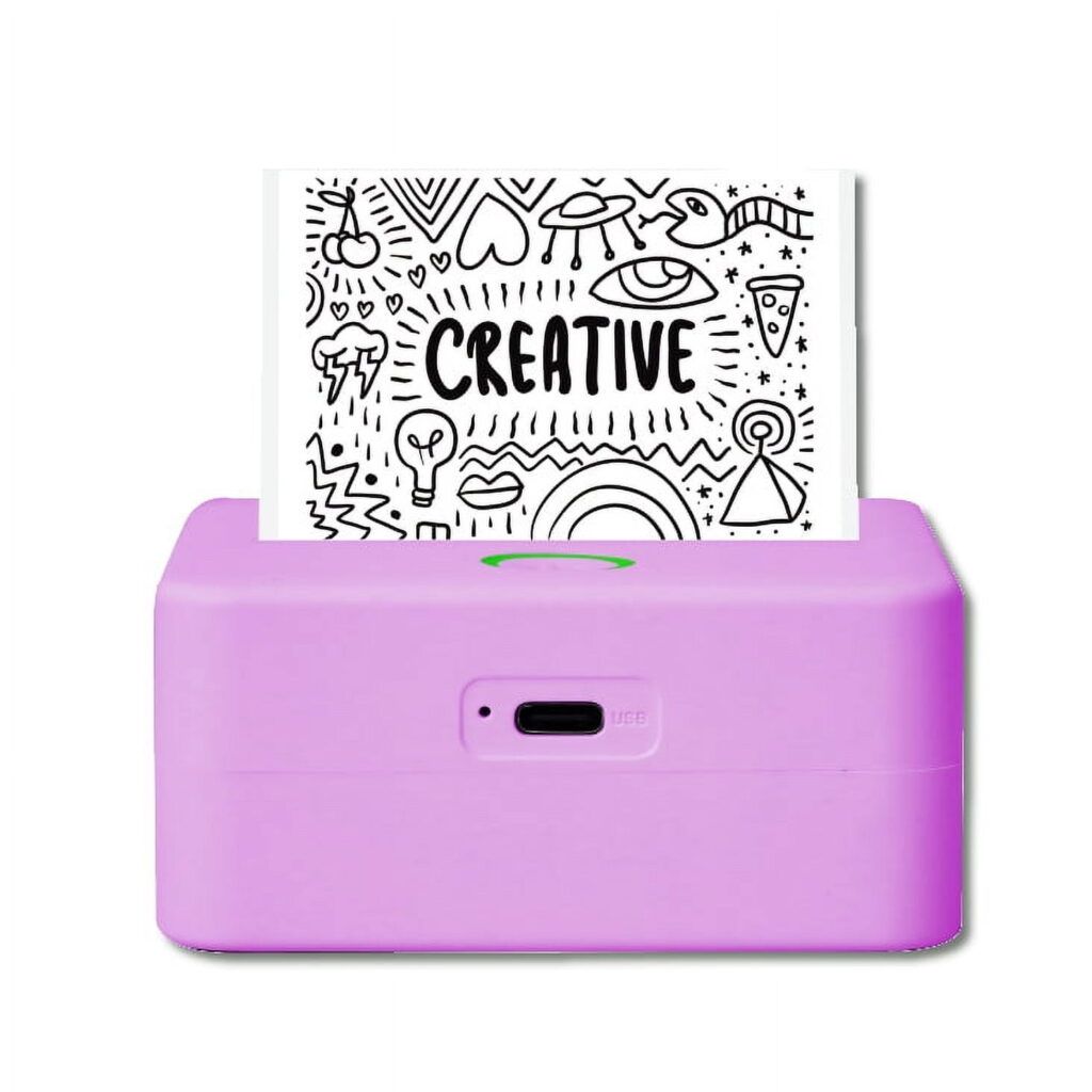 Core Innovations CTP500 Wireless Mini Portable Inkless Thermal Printer & Label Maker + Paper, Android & iOS (Purple)