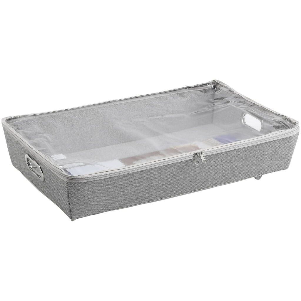 Better Homes & Gardens Rolling Polyester & Cotton Under Bed Zippered Adult Storage Bin, Closet Organizers, 26" x 15"