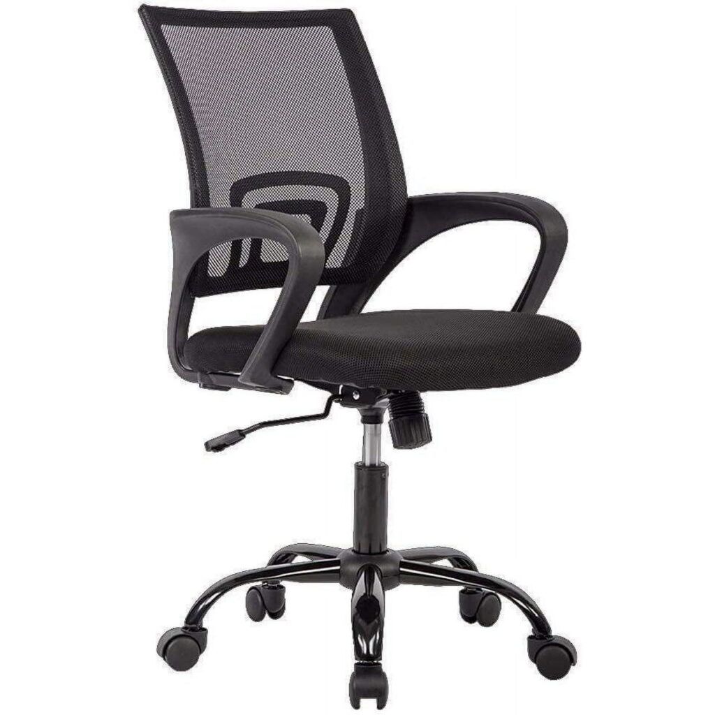 BestOffice Ergonomic Office Chair, Lumbar Support, Adjustable Height with Armrests for Adults(Black)