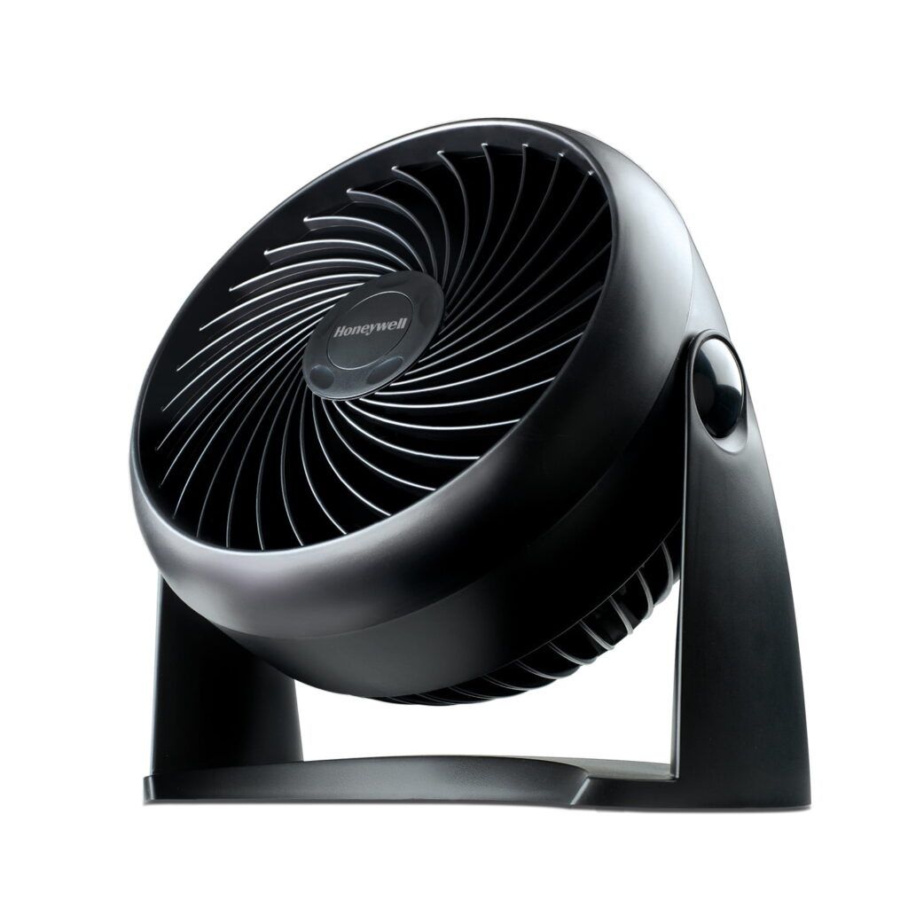 Honeywell 10” Black Turbo Force Power Table Fan, 30ft. Air Circulation Power, 3 Speed, 90° Pivot, HPF820BWM