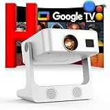 Outdoor-Projector-4K [Built-in Google TV/180°Rotatable Stand/Voice Control/E-Focus],Sovboi Smart-Movie-Projector with WiFi6 and Bluetooth, 2500 Brightness Portable-Proyector for 10,000+ Streaming Apps